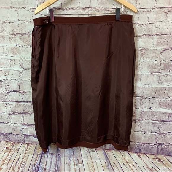 Rena Rowan Cranberry Red Lined Pencil Skirt - Picture 7 of 11